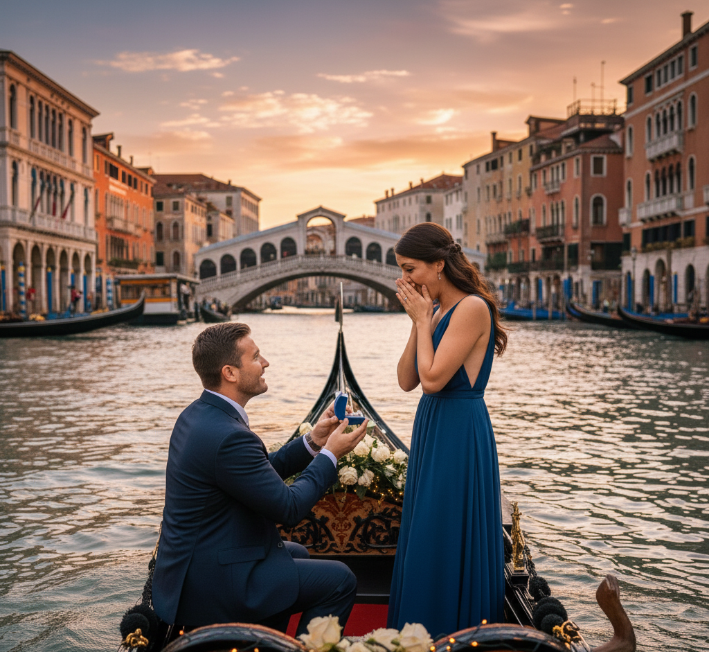 Hintergrundbild Heiratsantrag in Venedig